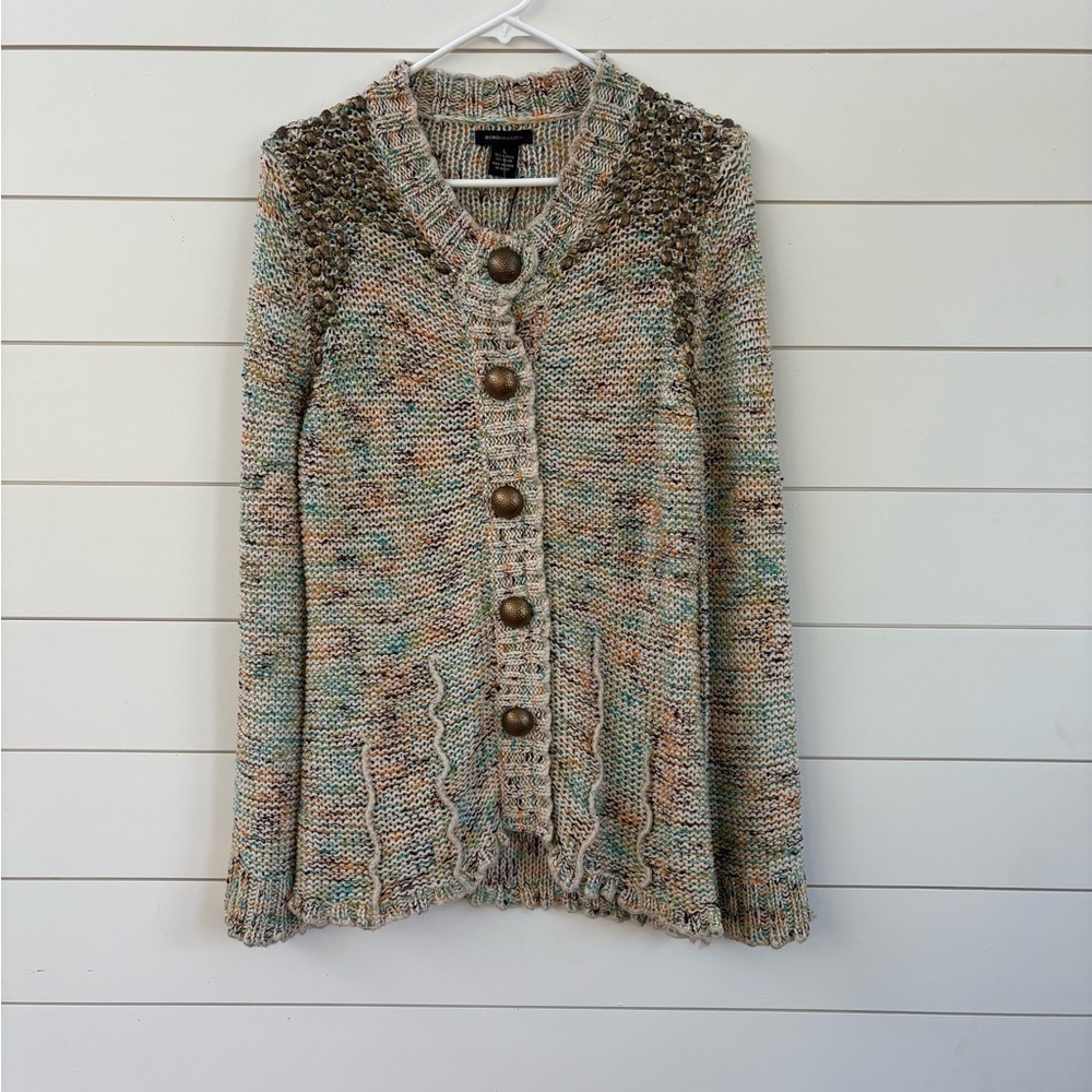 BCBGMaxAzria Textured Knit Cardigan with Earth Tones